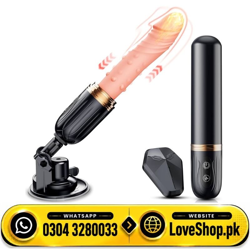 2 In 1 Realistic Dildo Sex Machine Vibrator With 10 Vibrating & 10 Thrusting Modes