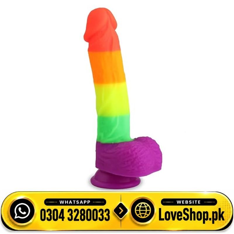 8.1 Inch Realistic Rainbow Dildo With Strong Suction Cup BASE