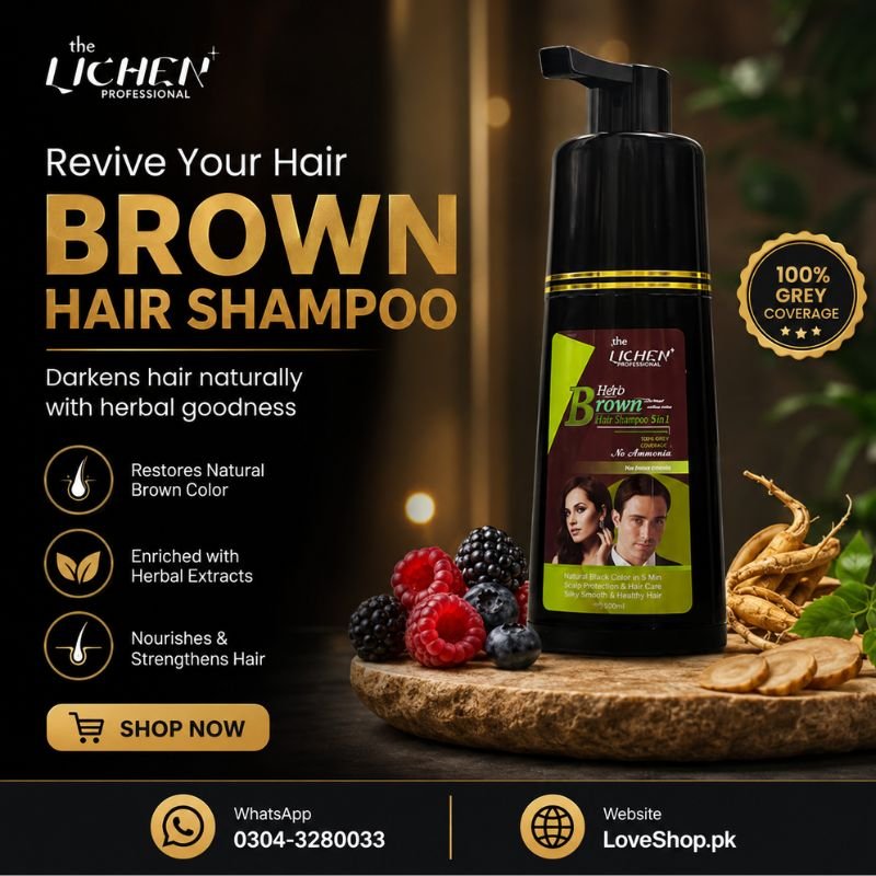Lichen Professional Light Brown Hair Color Shampoo 200Ml