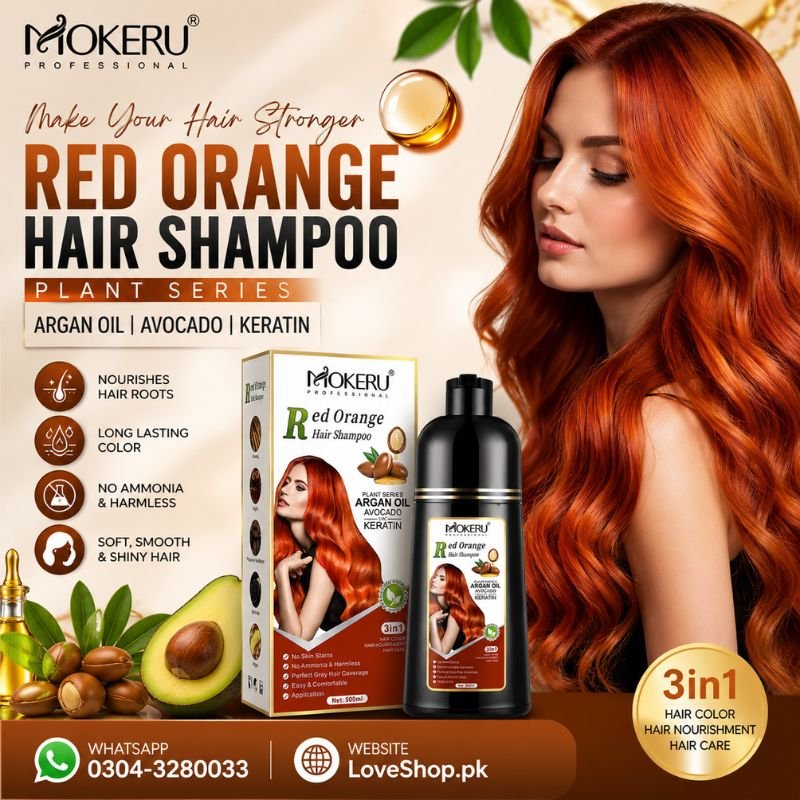 Mokeru Red Orange Hair Dye Shampoo