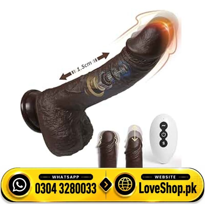 Multi Functional Black Realistic Dildo With 9 Thrusting & Vibrating Modes