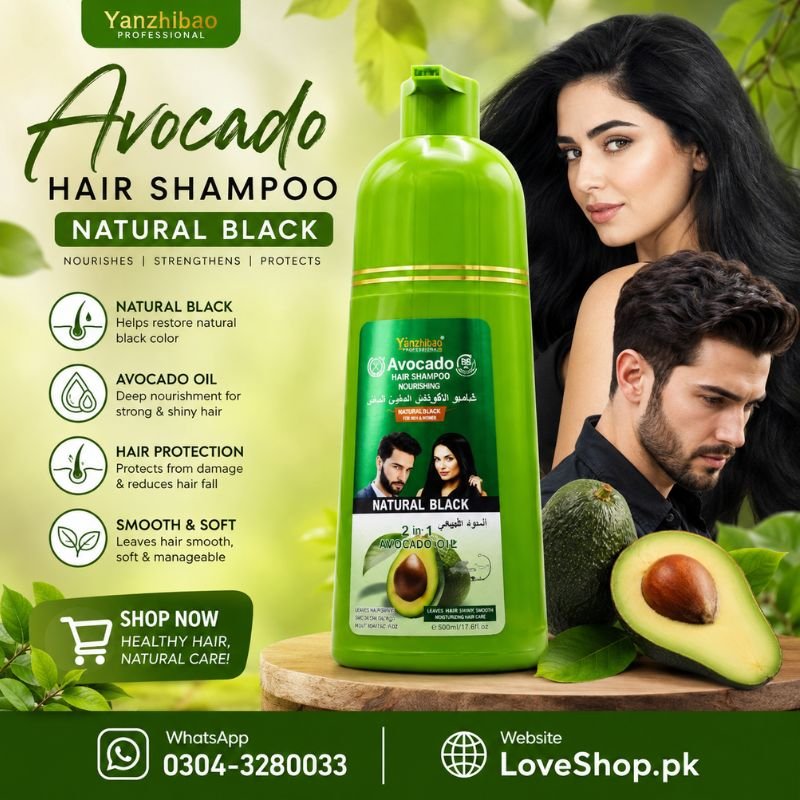 Yardlie Avocado Hair Colour Shampoo Natural Black 400Ml
