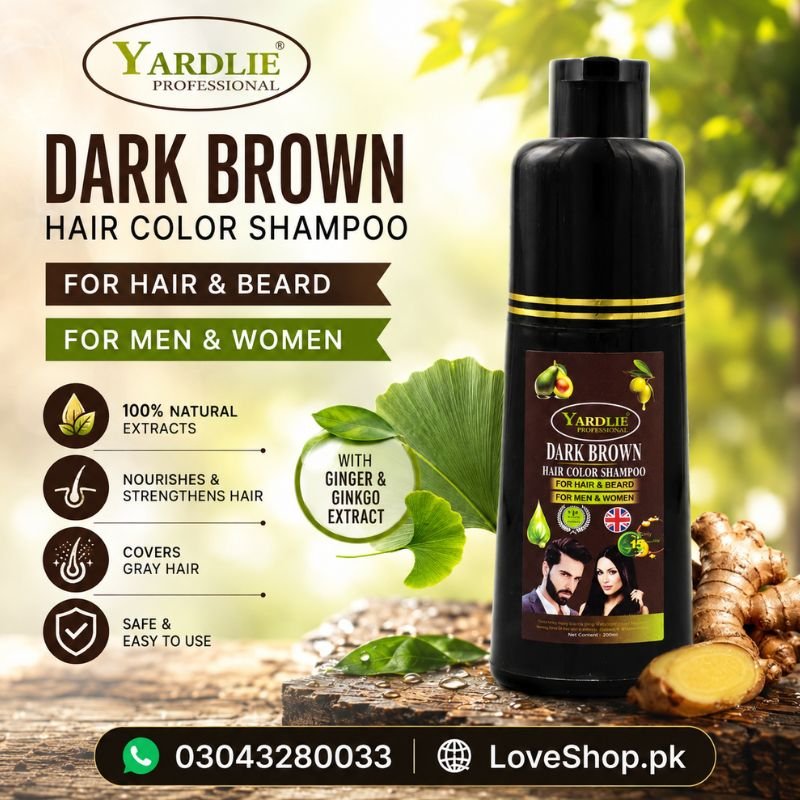 Yardlie Hair Color Shampoo – Uk-based | Dark Brown & Natural Black | 5-in-1 Color Care | 200 - 400Ml