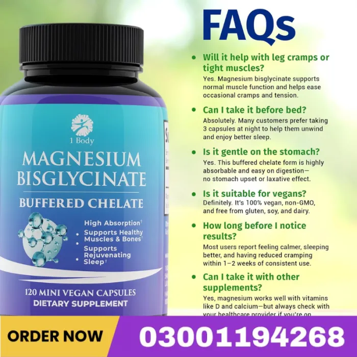 1 Body Magnesium Bisglycinate Capsule In Pakistan