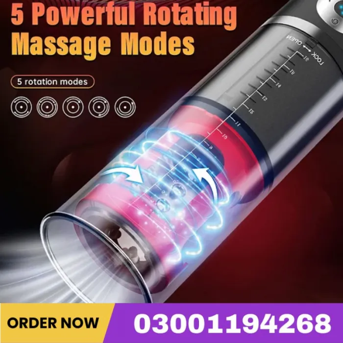 2 In 1 Automatic 5*5 Sucking Vibrating Masturbator & Penis Pump 
