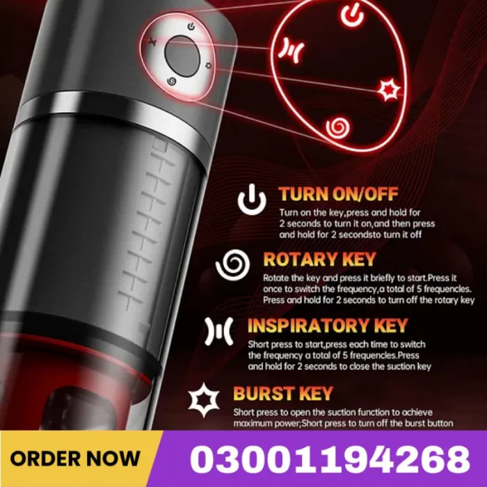 2 In 1 Automatic 5*5 Sucking Vibrating Masturbator & Penis Pump 