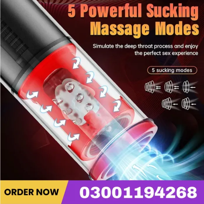 2 In 1 Automatic 5*5 Sucking Vibrating Masturbator & Penis Pump 