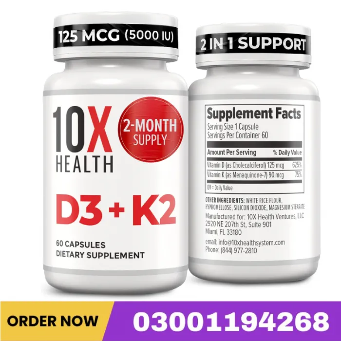 10X Health Vitamin D3 K2 Capsules In Pakistan