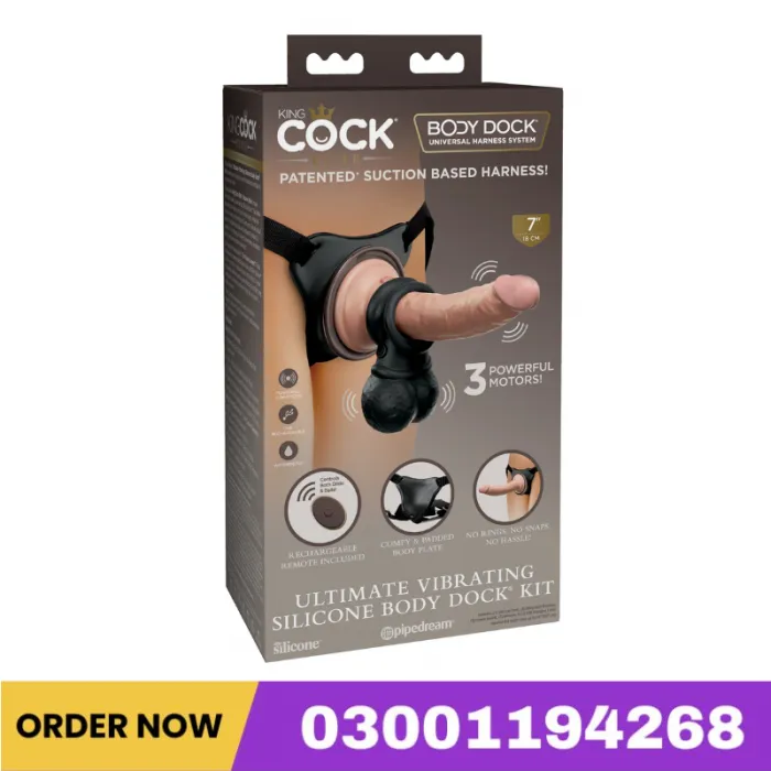 Pipedream Products King Cock Elite Ultimate Vibrating Silicone Body Dock Kit