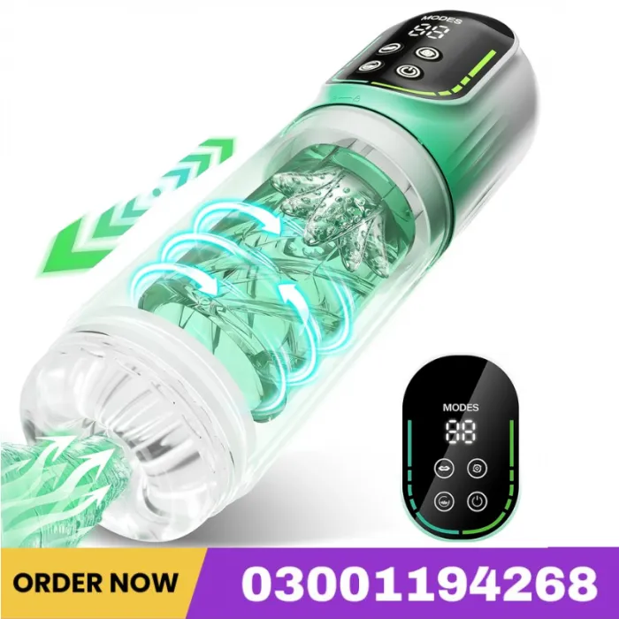 Ares - Automatic Male Masturbator – 7 Vibrating & Thrusting Modes, 3 Suction Intensities, Portable & Rechargeable