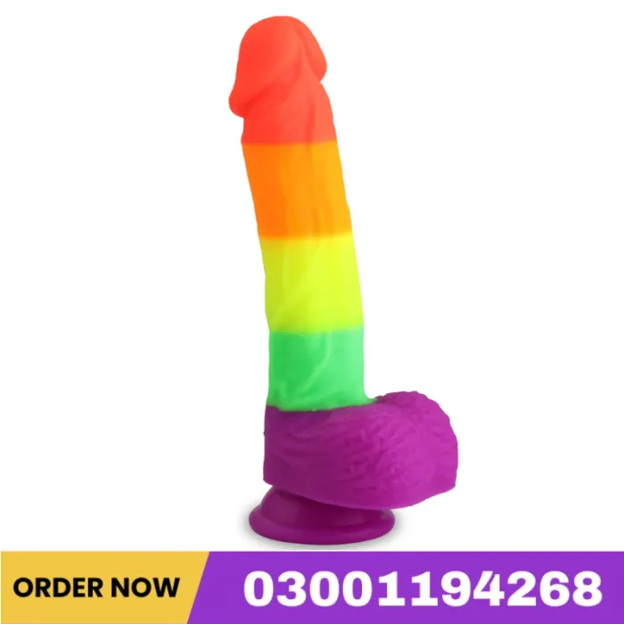 8.1 Inch Realistic Rainbow Dildo With Strong Suction Cup Base