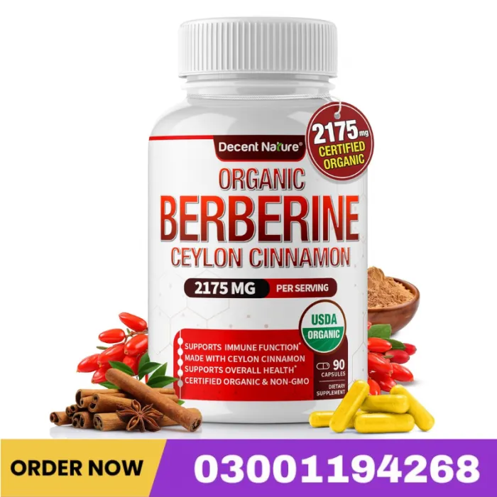 Decent Nature Organic Berberine Ceylon Cinnamon 2175mg Berberine Capsules In Pakistan