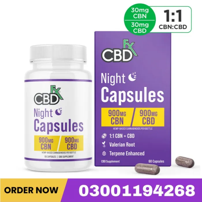 CBD + CBN Night Capsules For Sleep 1:1 Ratio 900mg Price In Pakistan