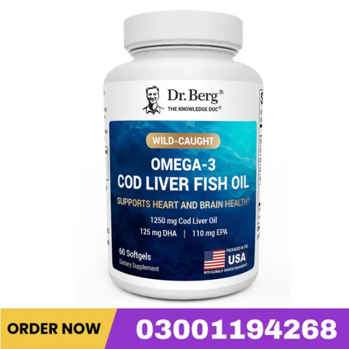 Wild-Caught Omega-3 Cod Liver Fish Oil DHA EPA – 60 Softgels