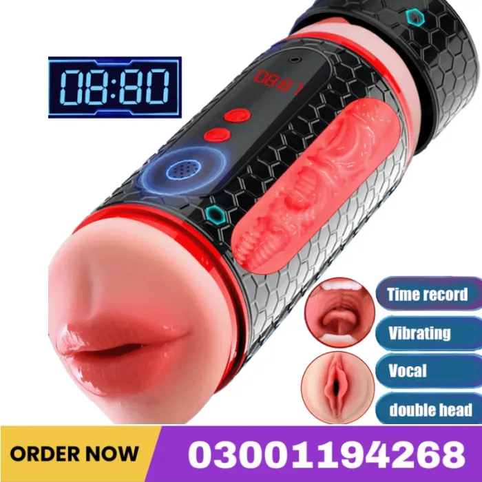 Automatic Real Soft Oral Vaginal Oral Sex Machine Double-Channel Masturbation Cup