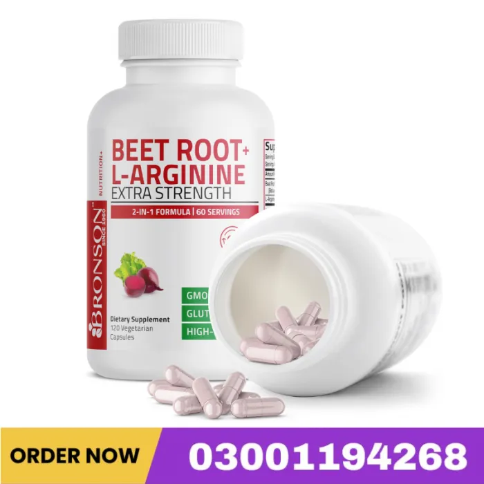 Bronson Beet Root + L-Arginine Nitric Oxide Production Capsules In Pakistan