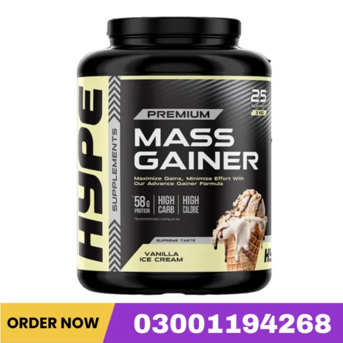 Hype Premium Mass Gainer (Vanilla Ice Cream) 3Kg In Pakistan