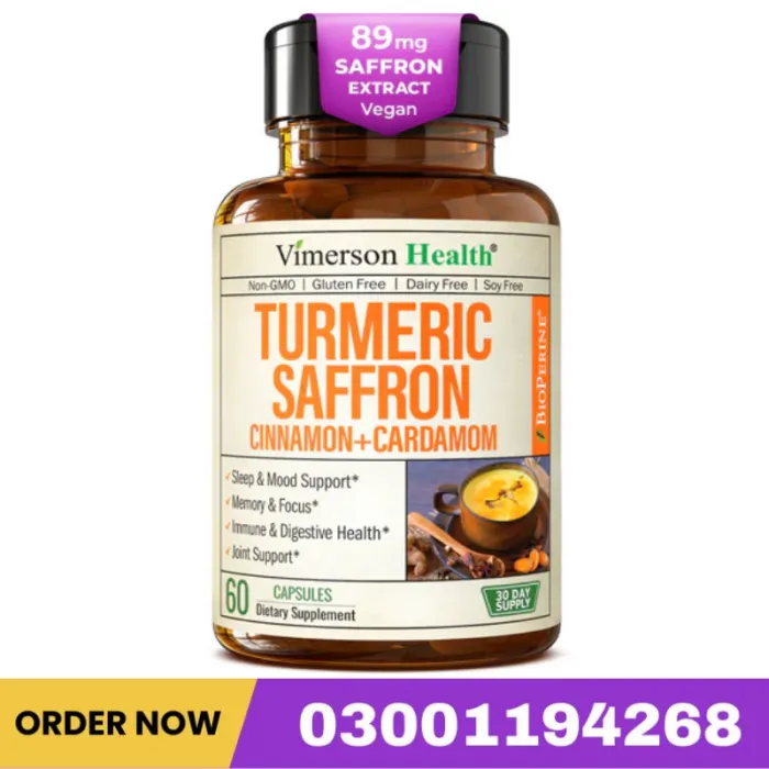 Vimerson Health Turmeric Saffron Cinnamon+Cardamom Capsule Price In Pakistan