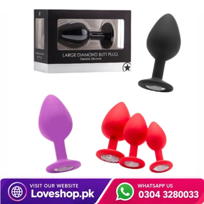 Elegant Diamond Silicone Anal Plug Large In Pakistan
