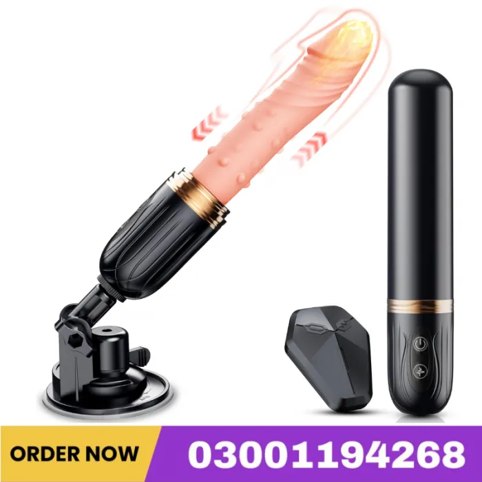 2 In 1 Realistic Dildo Sex Machine Vibrator With 10 Vibrating & 10 Thrusting Modes