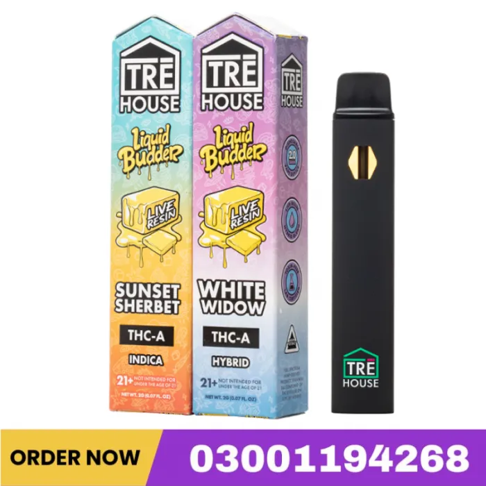 Tre House THC-A Live Resin Liquid Budder Disposable 2G