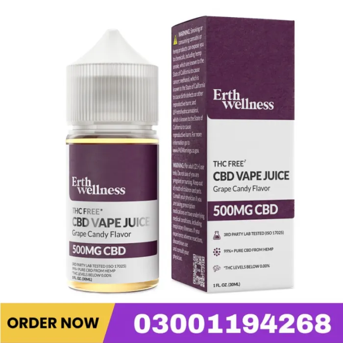 Erth Welness Erth Hemp Grape Candy CBD Vape Juice 500mg - 1000mg In Pakistan
