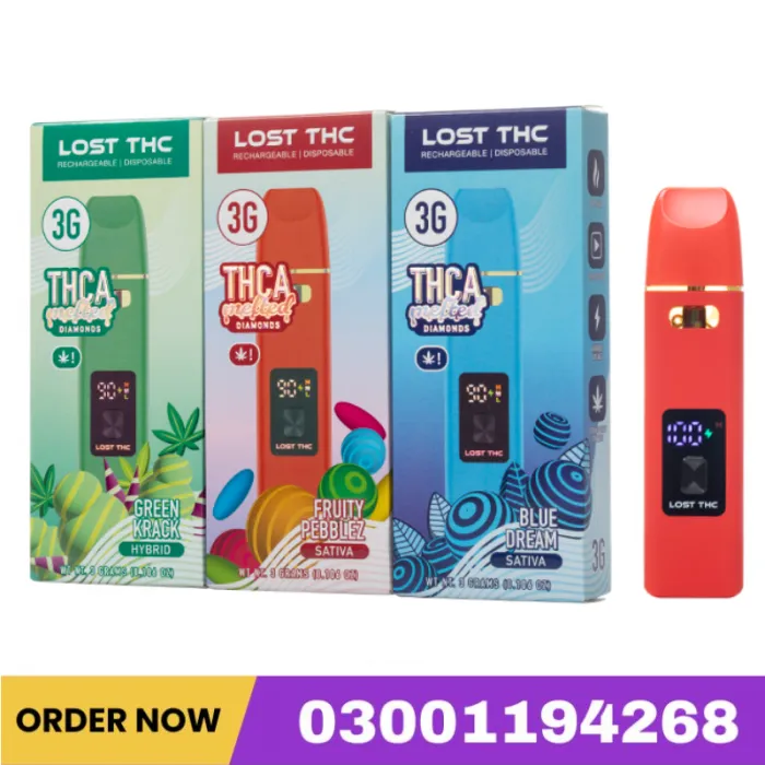 Lost THC THCA Melted Diamonds Disposable 3G