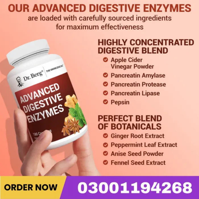 Advanced Digestive Enzymes With Apple Cider Vinegar And Pancreatin – 180 Capsules