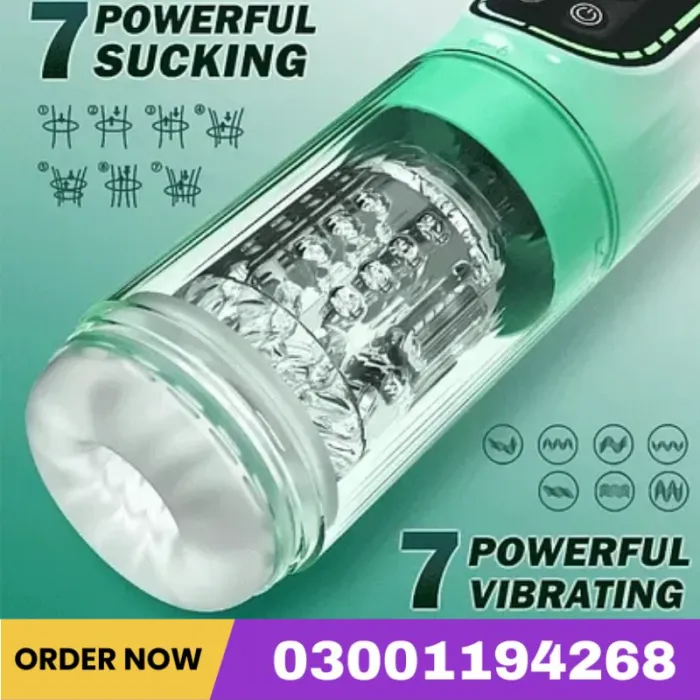 Ares - Automatic Male Masturbator – 7 Vibrating & Thrusting Modes, 3 Suction Intensities, Portable & Rechargeable