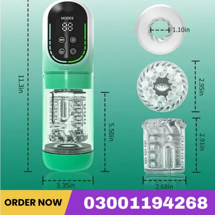 Ares - Automatic Male Masturbator – 7 Vibrating & Thrusting Modes, 3 Suction Intensities, Portable & Rechargeable