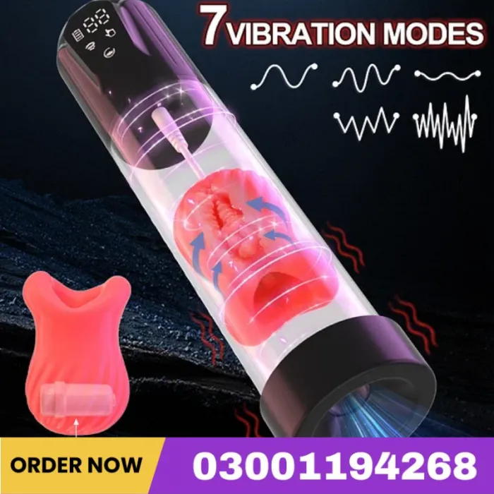 Automatic Sucking Men Penis Pump 5 Vibration & Suction Pocket Pussy Male Stroker Male Penis Extender