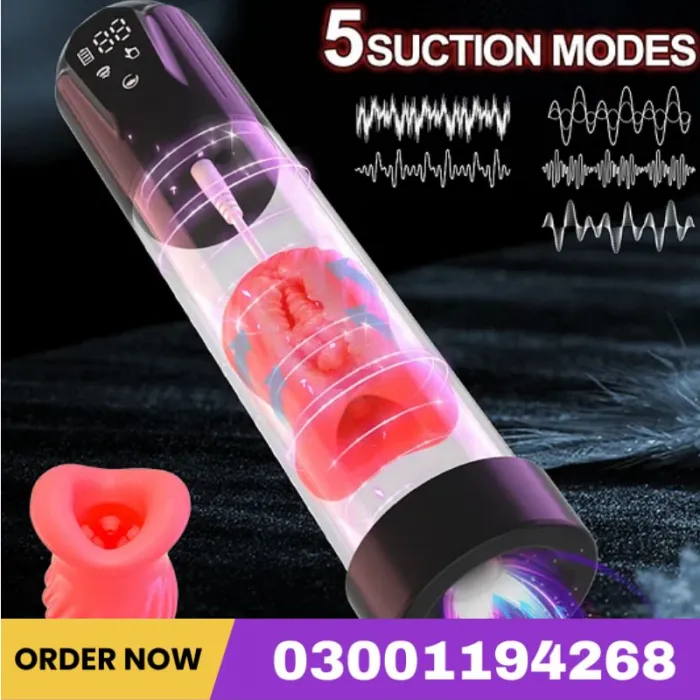 Automatic Sucking Men Penis Pump 5 Vibration & Suction Pocket Pussy Male Stroker Male Penis Extender