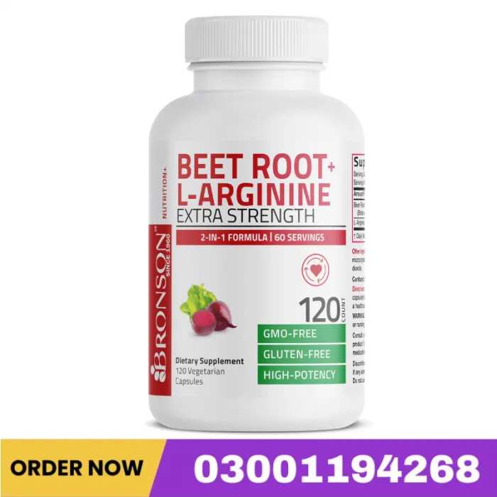 Bronson Beet Root + L-Arginine Nitric Oxide Production Capsules In Pakistan