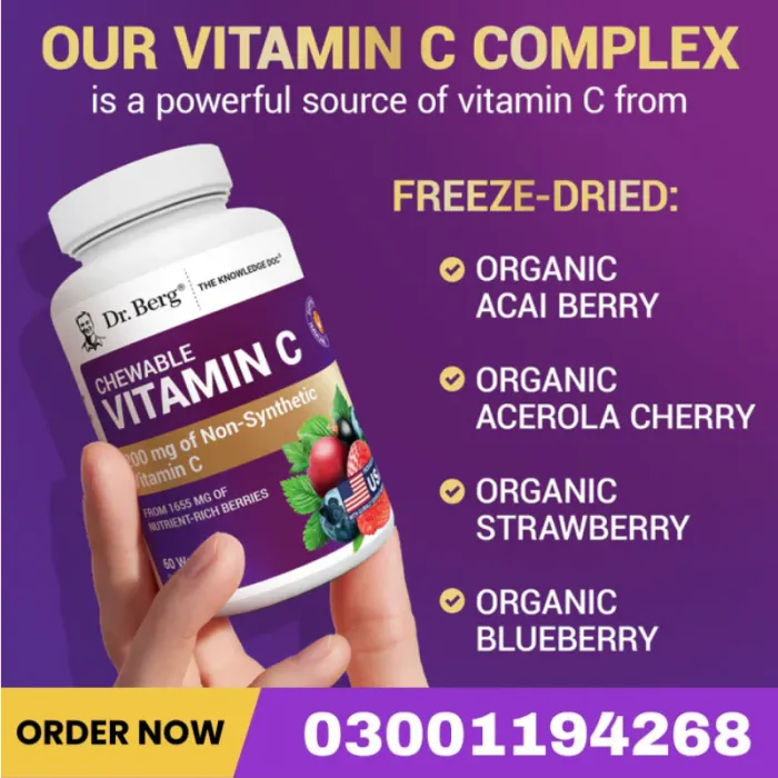 Chewable Vitamin C Complex Made With Organic Berries, Non-Gmo – 60 Chewable Wafers