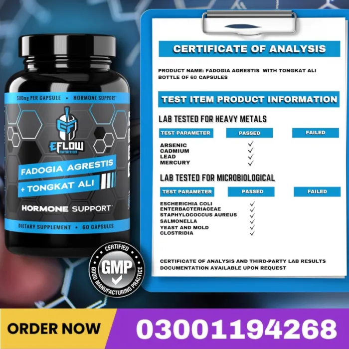 Eflow Nutrition Fadogia Agrestis + Tongkat Ali Capsules In Pakistan
