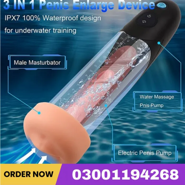 Electric 3 In 1 Water SPA Massager Vacuum Penis Enlarger Male Masturbator Adult Erection Dick Pump Device