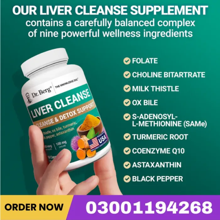 Liver Cleanse Detox Support With Milk Thistle, Ox Bile & Choline – 60 Vegetable Capsules