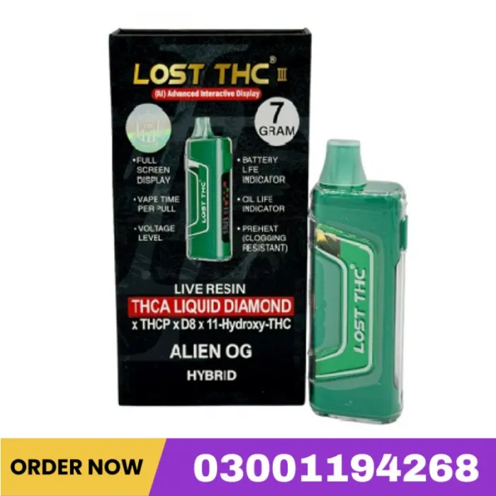 Lostt Thc 7 Grams Live Resin Thca Liquid Diamond Disposable Vape In Pakistan