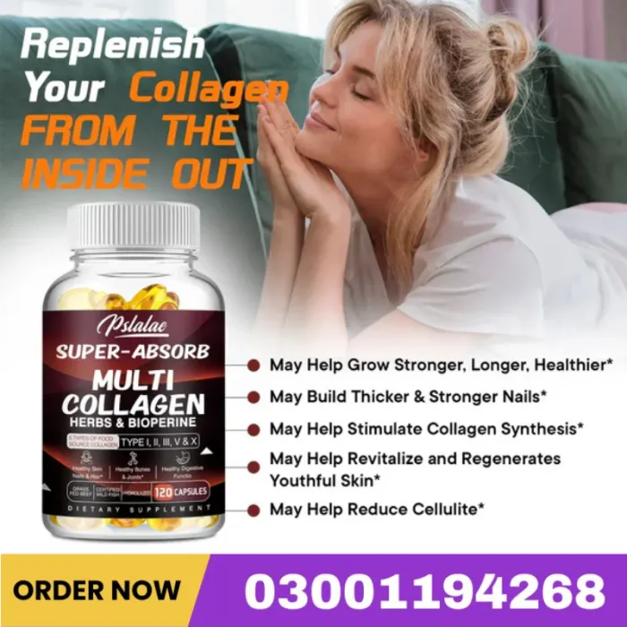 Multi Collagen Capsules – Types I, II, III, V, X + Herbs Price In Pakistan