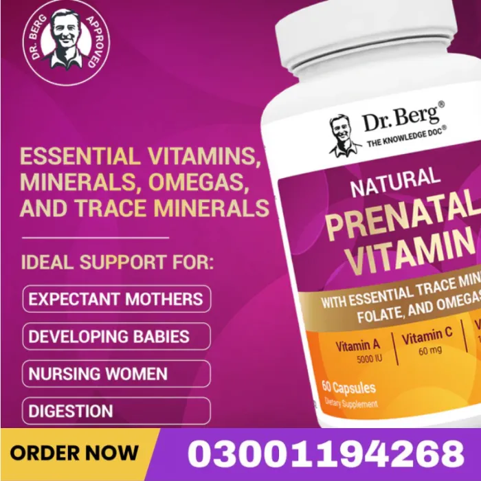 Natural Prenatal Vitamin With Folate And Omegas – 60 Capsules
