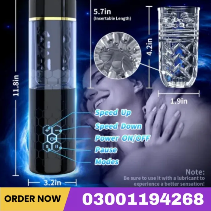 Powell - Hands Free Electric Pocket Pussy 10 Powerful Thrusting Rotating Automatic Male Masturbator Realistic Vagina Stroker