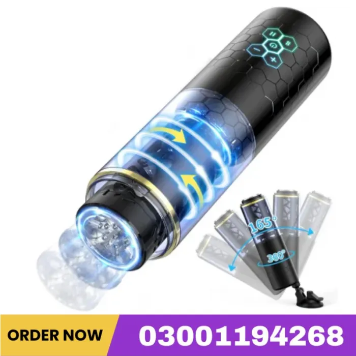 Powell - Hands Free Electric Pocket Pussy 10 Powerful Thrusting Rotating Automatic Male Masturbator Realistic Vagina Stroker