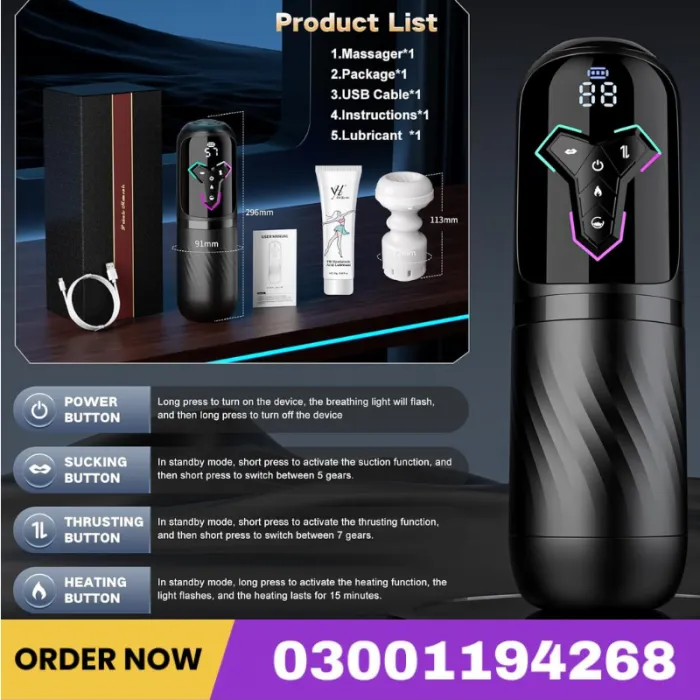 Sky Power Heating Male Masturbator Pump | 5-in-1 Price In Pakistan