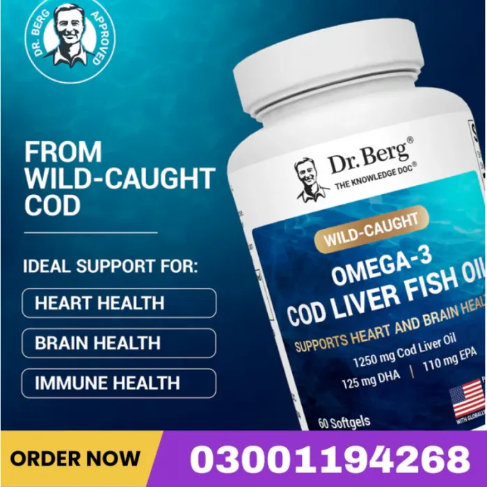Wild-Caught Omega-3 Cod Liver Fish Oil DHA EPA – 60 Softgels